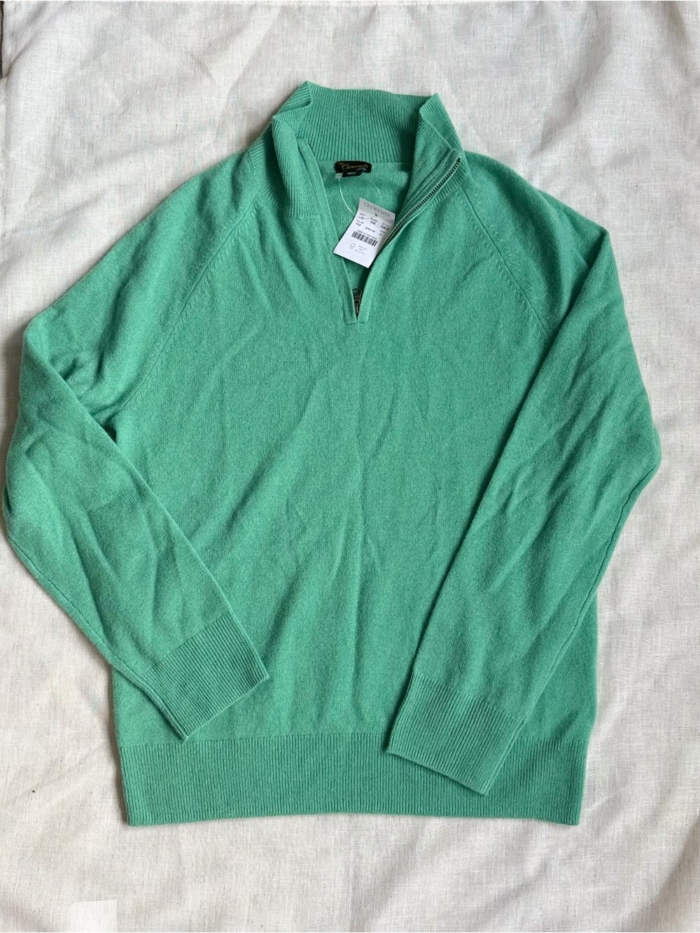 J.Crew Crewcuts Kids 100% Cashmere Quarter Zip Sweater XL 12/14 NWT